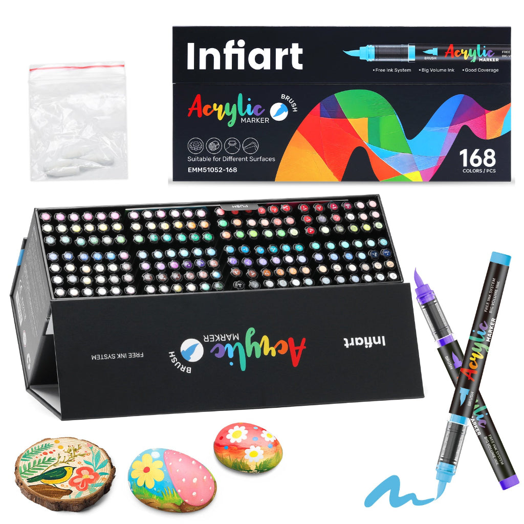 Infiart Acrylic Marker set with 168 color markers
