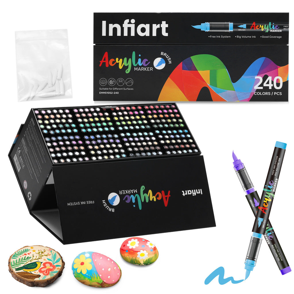 Infiart Acrylic Marker set with 240 color markers