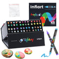 INFIART Acrylic Paint Markers 48 Colors 3X Large Capacity Brush Paint Pens