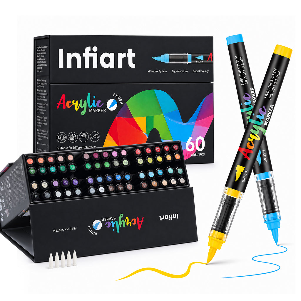 INFIART 80 Colors Liquid Acrylic Marker Set 51052-80