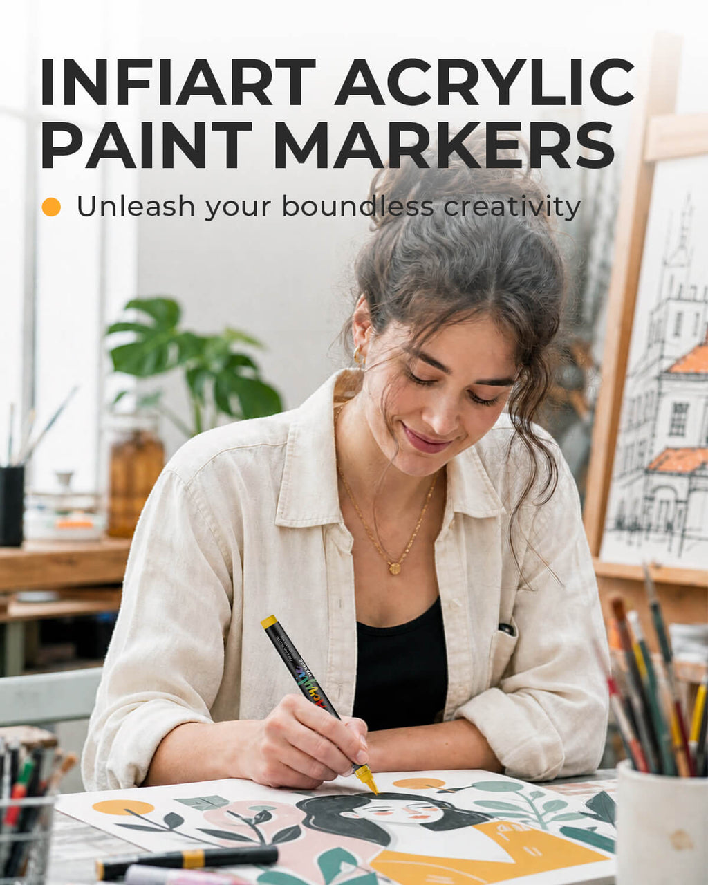 INFIART 80 Colors Liquid Acrylic Marker Set 51052-80